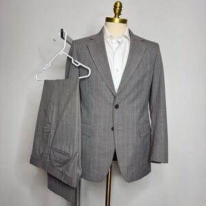 Alexander Ross Mens Gray Pinstripe Two-Piece Suit Set Size 39R 33W Classic